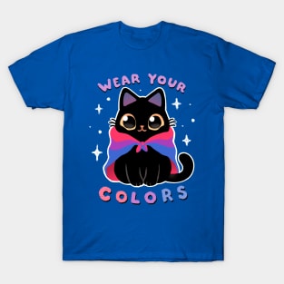 Bisexual LGBT Pride Cat - Kawaii Rainbow Kitty - Wear your colors T-Shirt